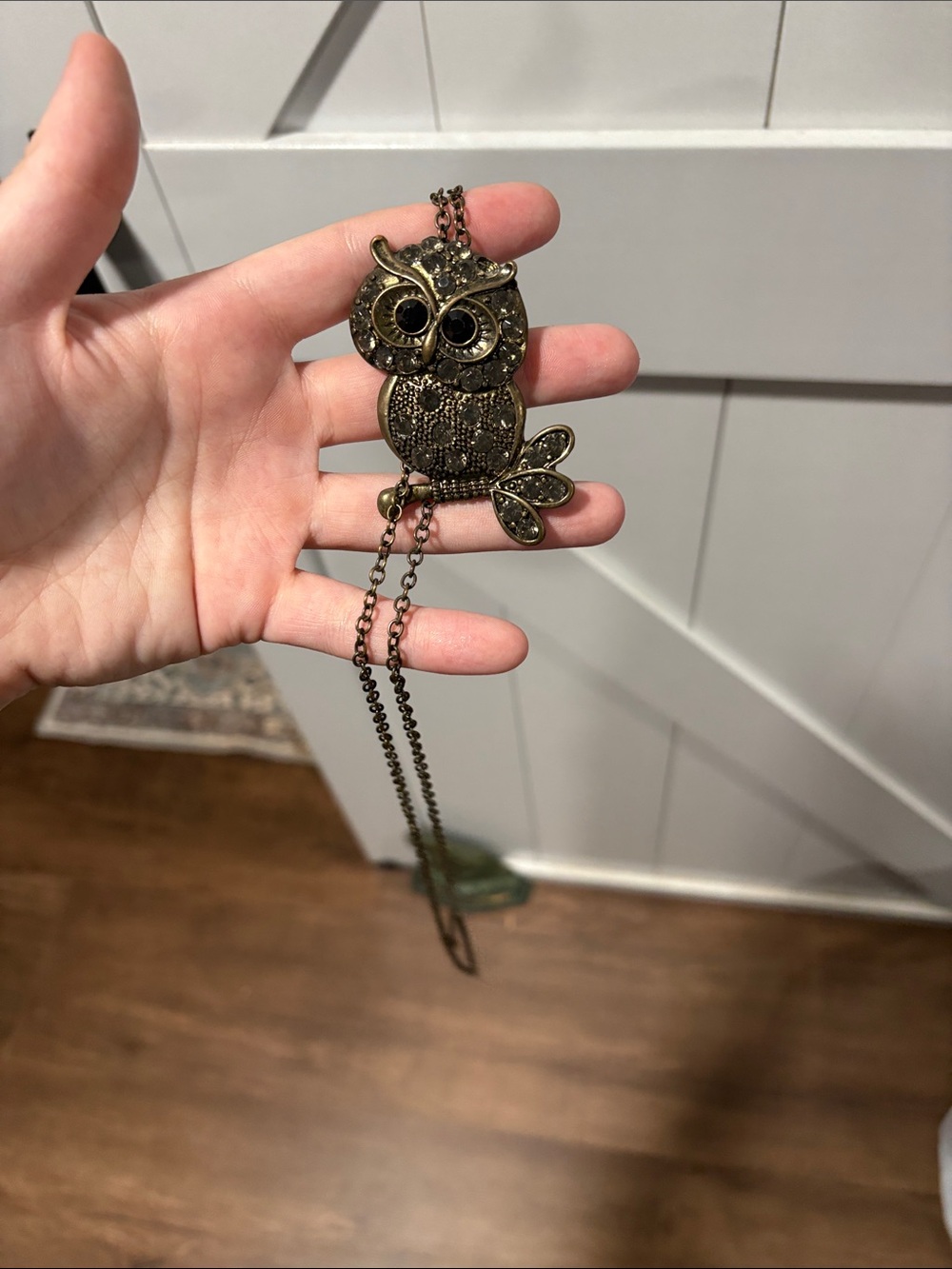 Charming Charlie Antique Bronze Owl Pendant Necklace